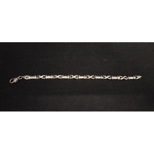 242 - Sterling silver hallmarked cross and link bracelet