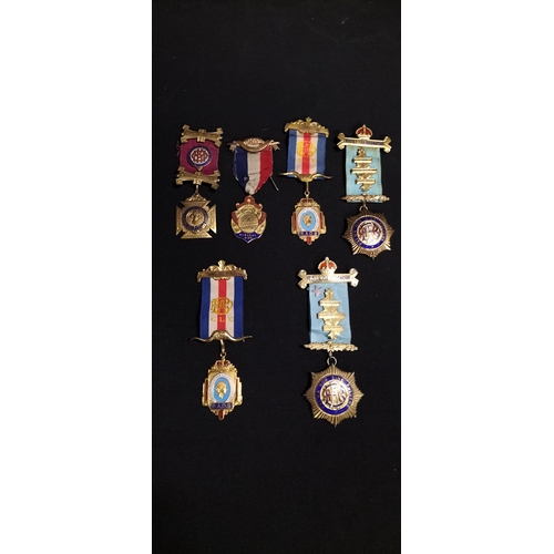 245 - Collection of ten Masonic jewels and collarettes from various lodges and years