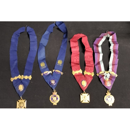 245 - Collection of ten Masonic jewels and collarettes from various lodges and years