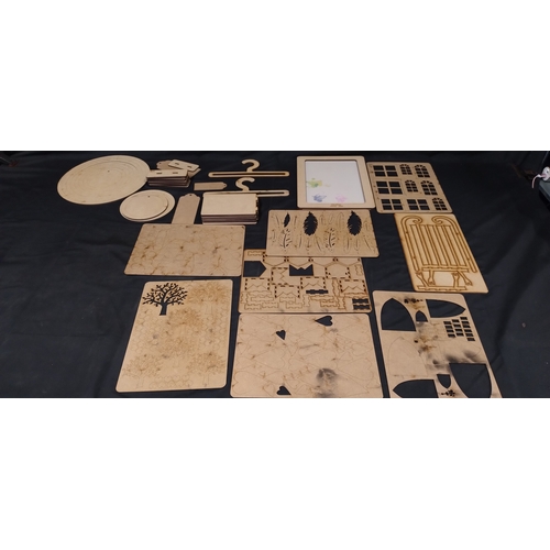 254 - Wooden click model boards and other items