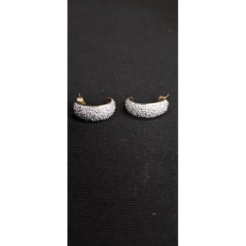 382 - Pair of 9ct gold and Diamond earrings weight approx 2.38g