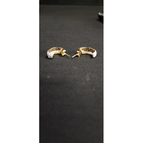 382 - Pair of 9ct gold and Diamond earrings weight approx 2.38g