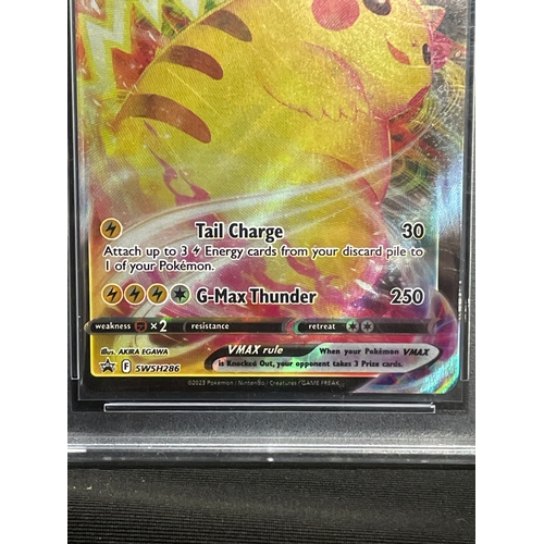 75 - Pokémon Pikachu VMax holographic card graded 8