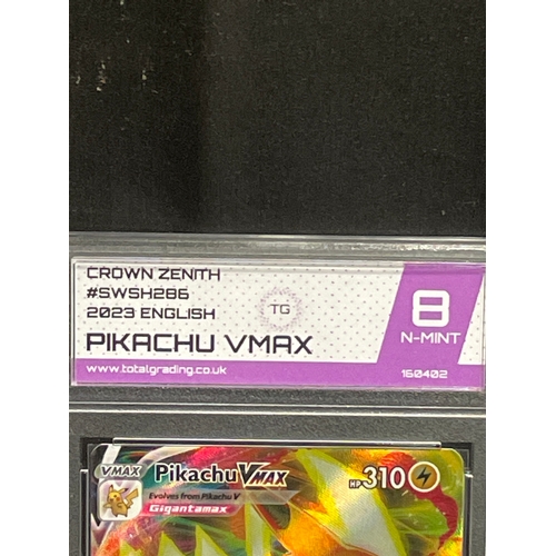 75 - Pokémon Pikachu VMax holographic card graded 8