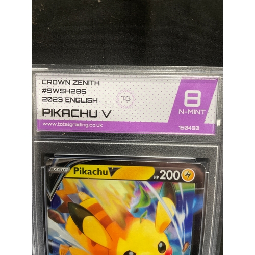 77 - Pokémon Pikachu V graded holographic Trading by card graded 8