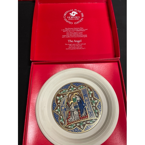 83 - 3 x Ltd edition Hornsea Christmas plates decorated in 24ct gold in original presentation boxes