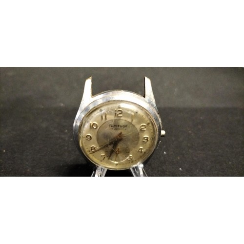 122 - Vintage Altitude mens  17 jewels watch face ( Requires some repair)