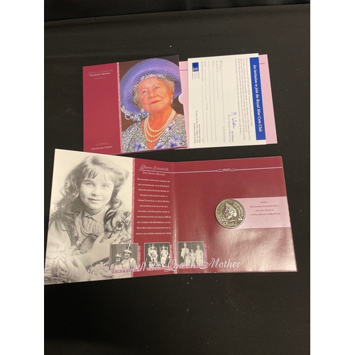 132 - Queen Mother Centenary crown collectors pack