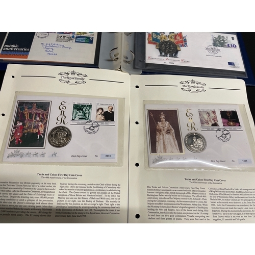 136 - Collection of Ltd edition collectable coins and stamps featuring 40th anniversary of the queens coro... 