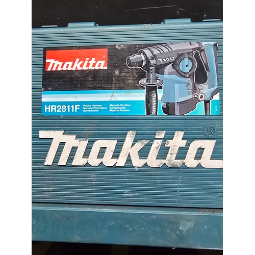 156 - MAKITA electric Rotary hammer drill HR2811F with accessories