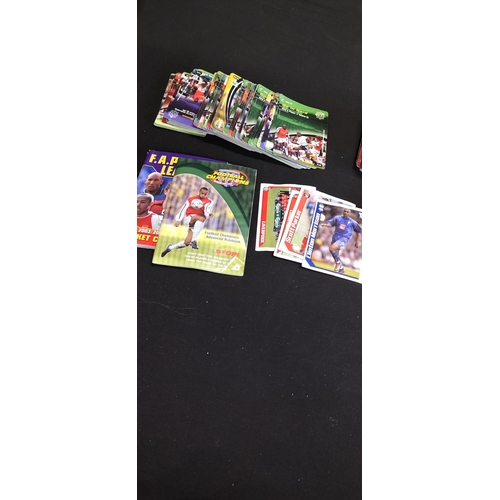 189 - Collection of various football, WWE/F stickers, tops trumps card for star wars and James bond