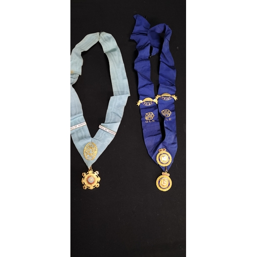 241 - 10 various masonic collarettes and jewels from various lodges and years