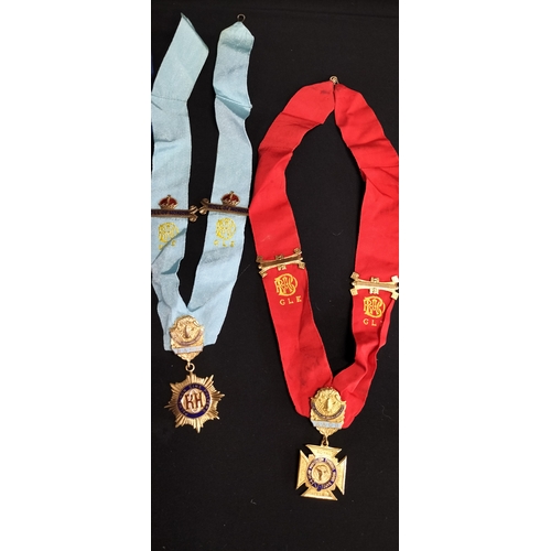 241 - 10 various masonic collarettes and jewels from various lodges and years