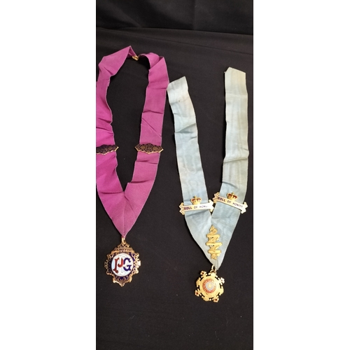 241 - 10 various masonic collarettes and jewels from various lodges and years