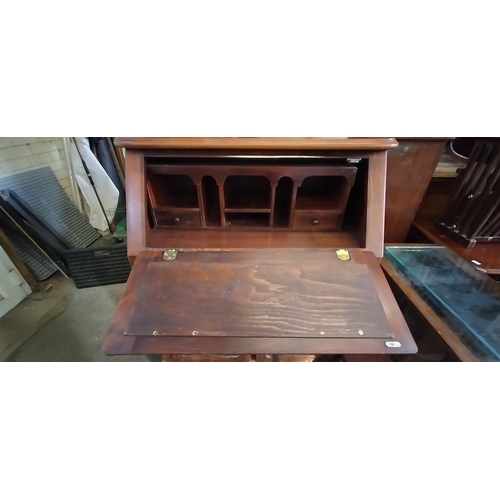 242 - Pine writing bureau. Measures approx H 111 x W 92 x D 42 cm