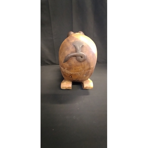 298 - Solid Wood carving of a rocking pig hand made in Thailand. Measures approx H 40 x 60 cm