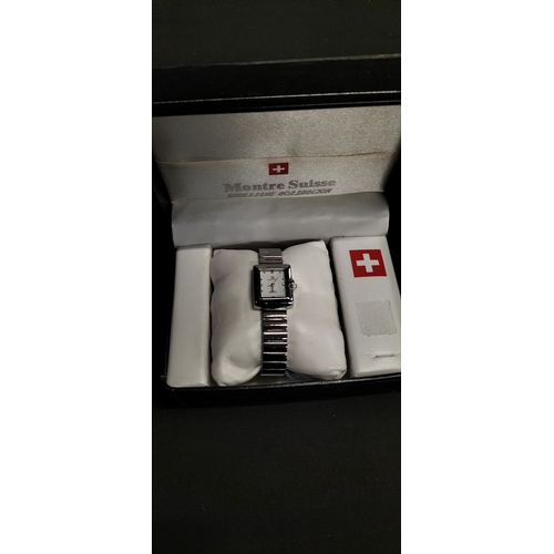 72 - Boxed Montre Suisse ladies  Endurance analogue watch with stainless steel strap