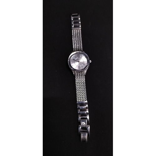 73 - Boxed Anne Klein ladies analogue watch with stainless steel strap and crystal bezel