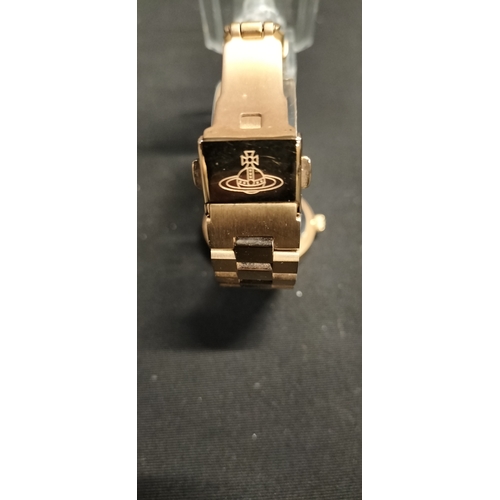 74 - Boxed Vivienne Westwood ladies Bloomsbury analogue watch in gold tone with Vivienne Westwood London ... 