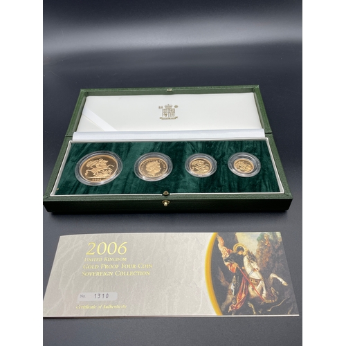 1 - 2006 United Kingdom Gold Proof Four-Coin Sovereign Collection with Certificate of Authenticity. Mint... 