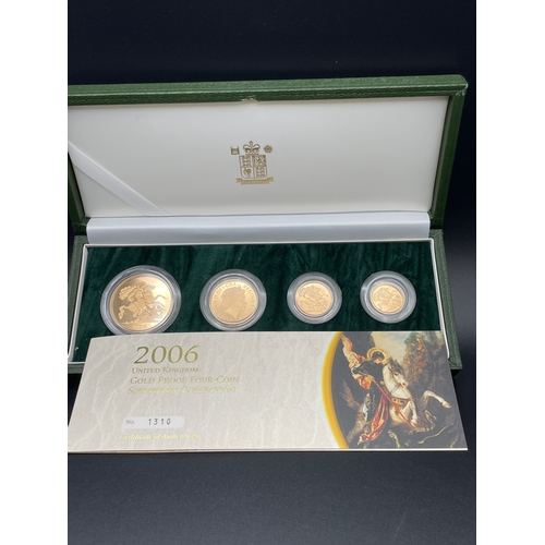 1 - 2006 United Kingdom Gold Proof Four-Coin Sovereign Collection with Certificate of Authenticity. Mint... 