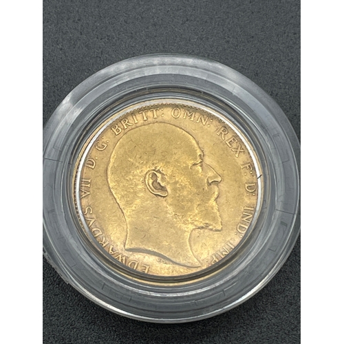 2 - 1907 Edward 7th Gold Sovereign Mint Condition With Case