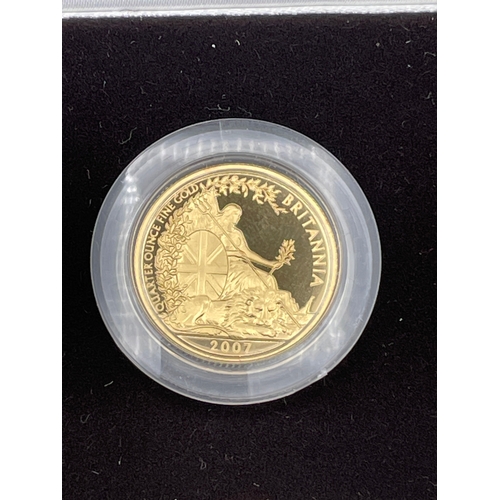 3 - Ltd Edition 2007 Britannia Gold Proof 22Ct £25 Coin With Certificate of Authenticity 8.51g