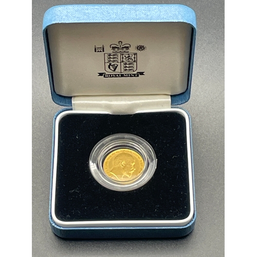 9 - 1908 22Ct Gold George 6th Half sovereign In Presentation Case