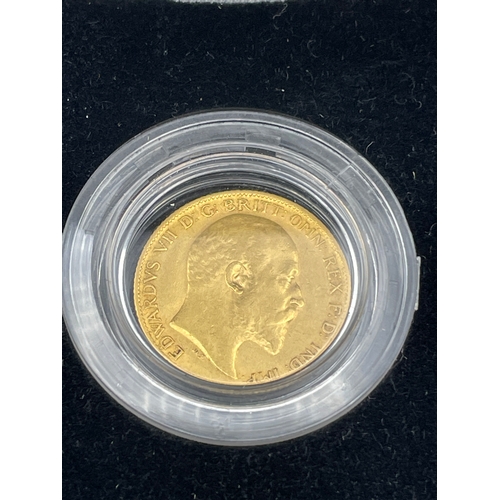 9 - 1908 22Ct Gold George 6th Half sovereign In Presentation Case