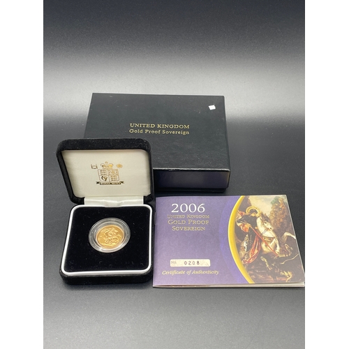 11 - Ltd Edition 2006 22Ct Gold Proof Sovereign With Certificate of Authenticity In Original Presentation... 