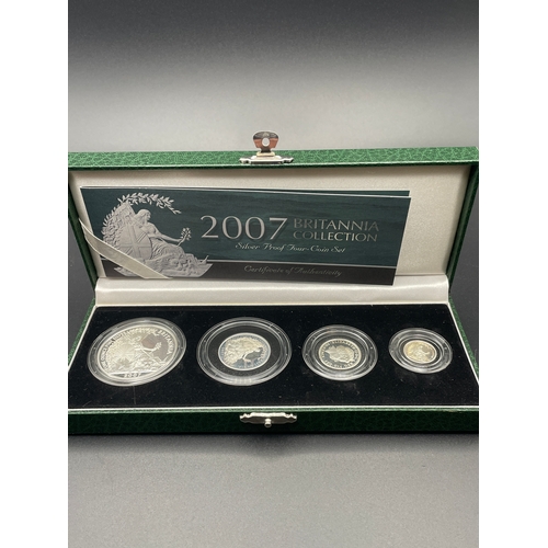 13 - Ltd Edition 2007 Britannia Collection Silver Proof Set In Original Leather Case