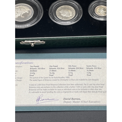 13 - Ltd Edition 2007 Britannia Collection Silver Proof Set In Original Leather Case