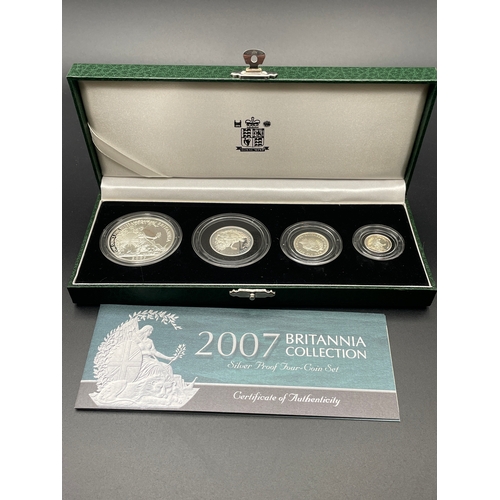 13 - Ltd Edition 2007 Britannia Collection Silver Proof Set In Original Leather Case