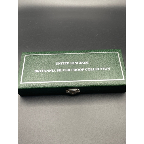 13 - Ltd Edition 2007 Britannia Collection Silver Proof Set In Original Leather Case