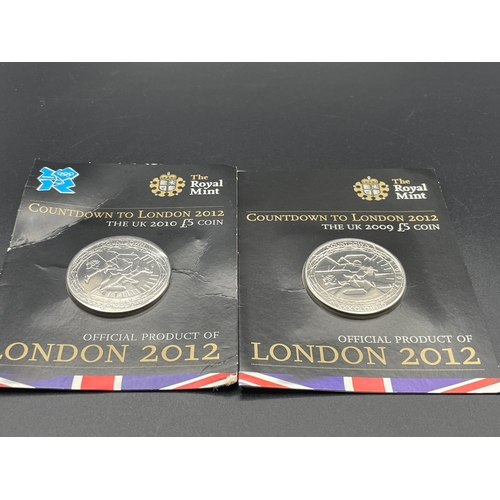 14 - 2 x Brilliant Uncirculated Countdown To London 2012 Official £5 Coins