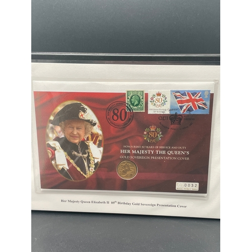 18 - Ltd Edition 22Ct Full Sovereign Commemorating Her Majesty The Queen Elizabeth 2nd 80th Birthday Mint... 