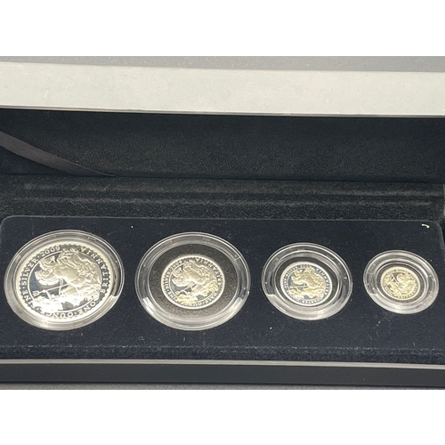 12 - Ltd Edition Britannia Four Coin Silver Proof Set With Certificate of Authenticity