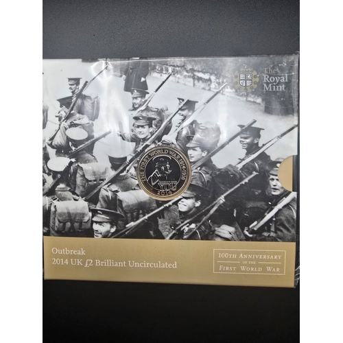 20 - 100th Anniversary of the First World War - Out Break UK £2 Uncirculated coin.
Still sealed in origin... 