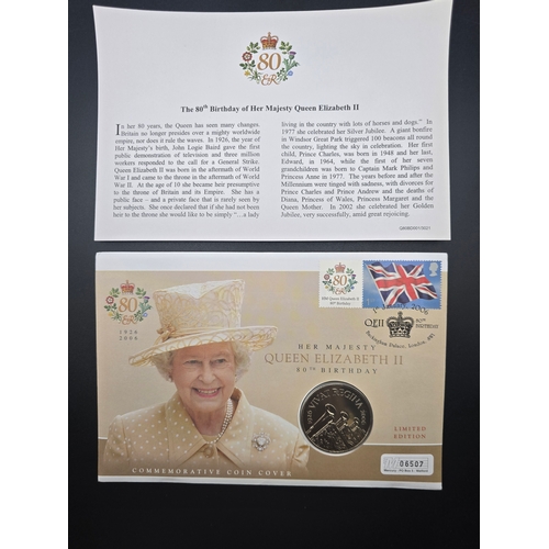 23 - Her Majesty Queen Elizabeth II 80th Birthday 1926-2006. £5 coin.  No.06507 of 10,000