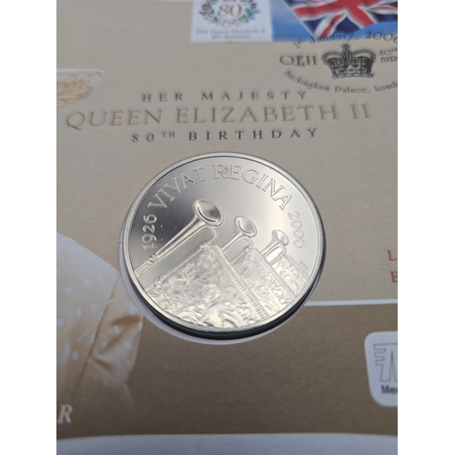 23 - Her Majesty Queen Elizabeth II 80th Birthday 1926-2006. £5 coin.  No.06507 of 10,000