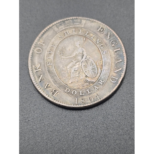 27 - United Kingdom 5 shilling dollar, Bank of England Token dated 1804
Georguis III 
39.78cm in diameter... 