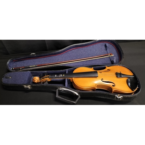 109 - Andreas Feller violin and bow in a hard case