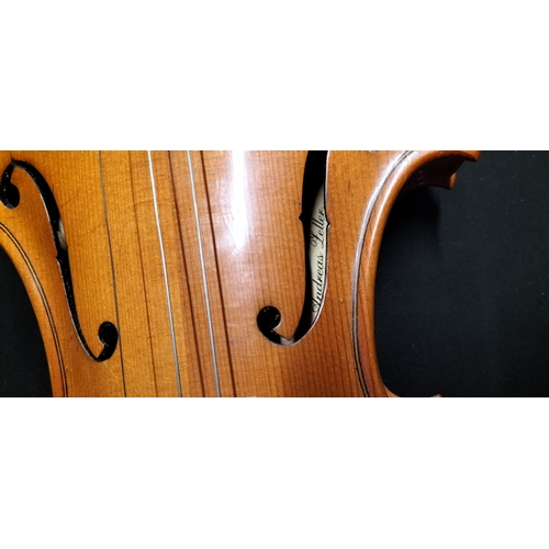 109 - Andreas Feller violin and bow in a hard case