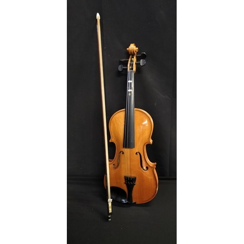 109 - Andreas Feller violin and bow in a hard case