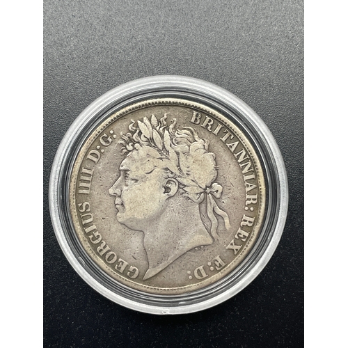 37 - 1821 George 4th Silver 1 Crown Less than 500k Minted