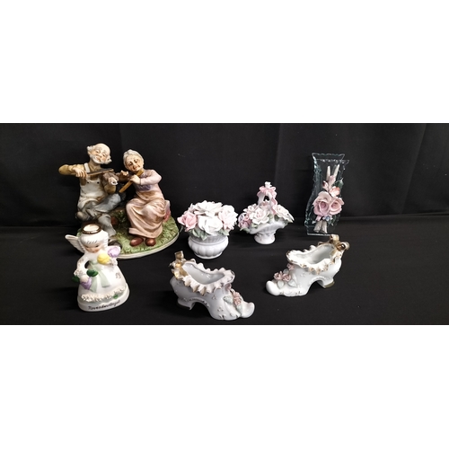 235 - Mixed lot of Various pottery ornaments. Including Limoges Minton.