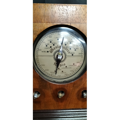 248 - 1946 WWII  wood cased Westminster Radio Mw/LW  ADP6 with Big Ben image on dial pointer. A/F  With Ra... 