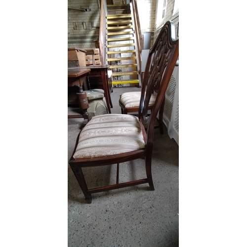 256 - Two mahogany Prince of Wales backed dining chairs. Collection only