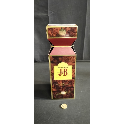 259 - Boxed and Unopened 1990's 15 year old J&B Reserve blended Scotch whisky in its box