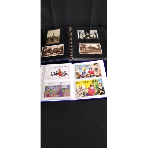 293 - Two photograph albums containing vintage postcards from various places and eras